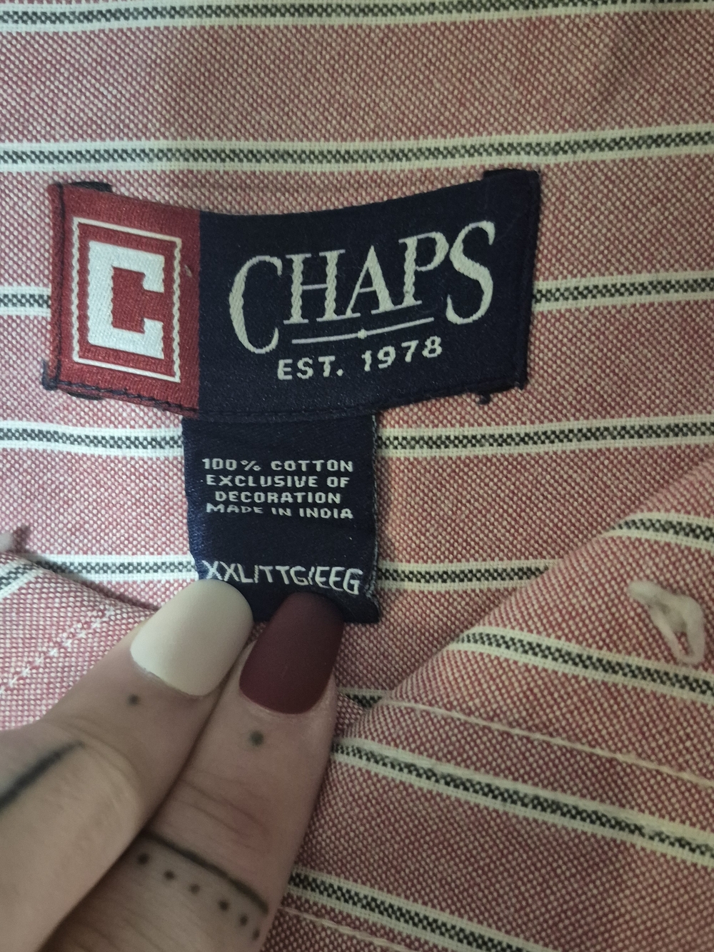Chaps Pink Striped Long-Sleeve Dress Shirt - Picture 4 of 4